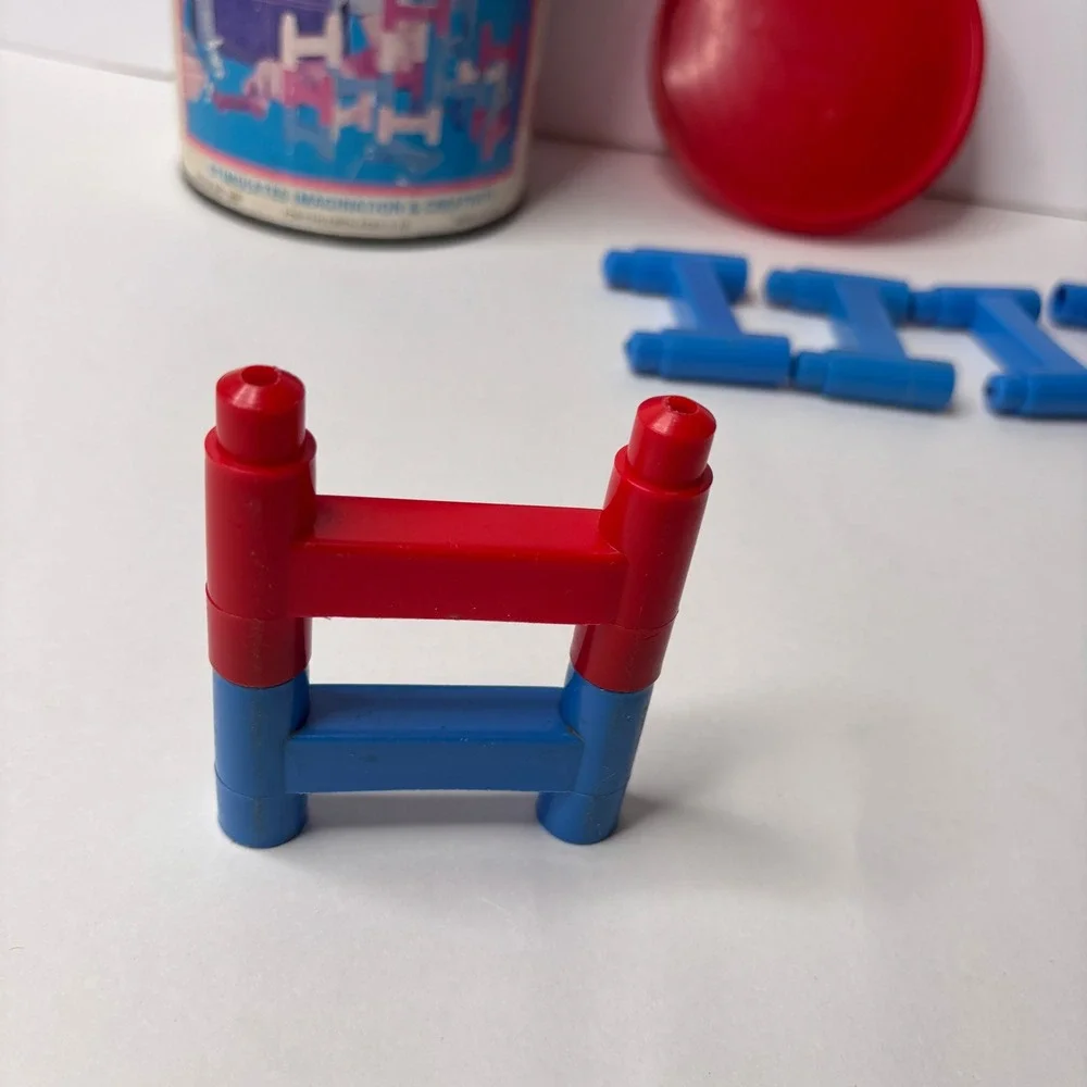 Vintage 70s Tower-ifics Building Blocks Set M-I Toys Retro Plastic Building Toy